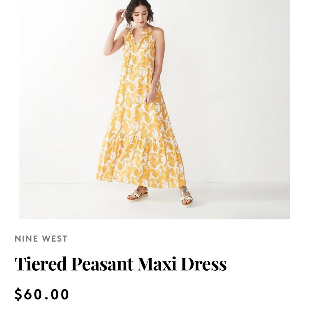Nine West Tiered Peasant Maxi Dress